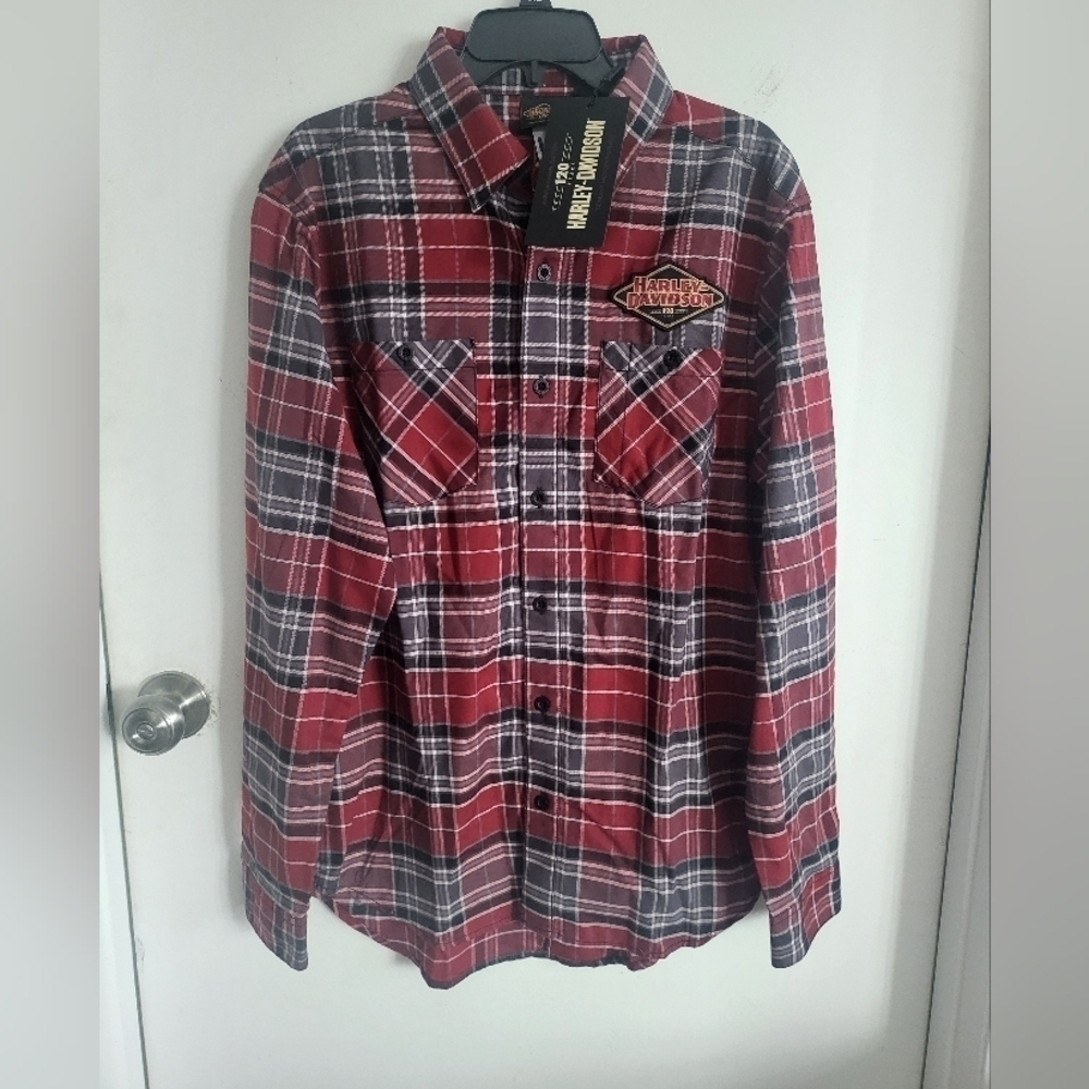 NWT Collectors edition Harley Davidson MEN'S 120TH ANNIVERSARY PLAID SHIRT